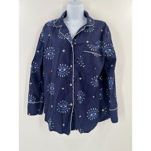 Printfresh Blue Eye Pattern Pajama Top